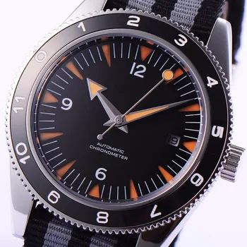 Corgeut 41mm pescăruș circulație negru steril cadran luminos de sticlă de safir de lux brand de top Mecanic Automatic mens ceas
