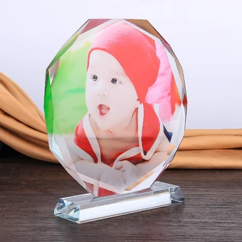 Personalizate Rotunde de Cristal Rama Foto Personalizata Baby Poze Rame de Sticlă cele mai Bune cadouri pentru Nou-nascuti Cupluri de Aniversare pentru Copii Decor Acasă