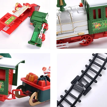 Copilul Sunete Clasice de Crăciun Electric Feroviar, Auto Set de Tren de cale Ferata cu Muzică Ușoară pentru Copii Jucarie Cadou