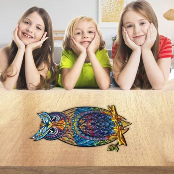 Puzzle din lemn Pentru Adulți Copii DIY Misterios leu Puzzle-uri Fiecare Piesa Este in Forma de Animal Cadou de Craciun din Lemn Jigsaw Puzzle