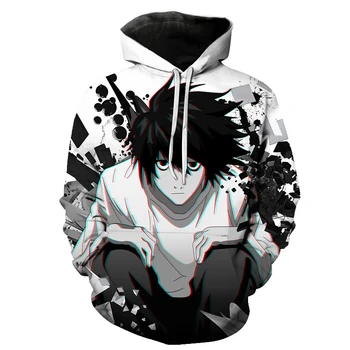 Death Note 3D printed hanorac barbati cu maneca lunga de toamna primavara casual hoodie top boy tricou sport hanorac cu gluga pentru barbati