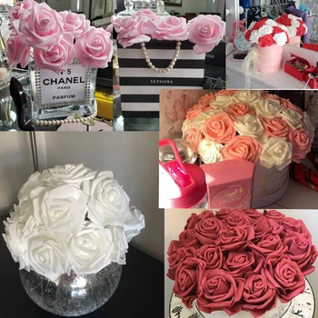 20buc/lot Artificiale Spuma PE Rose Flori Decorative Mireasa Buchet de Nunta Petrecere Acasă Decorare Flori False DIY Consumabile