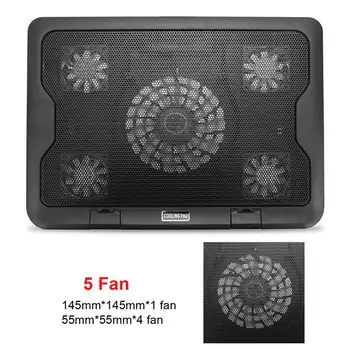 5V 5 Ventilatoare cooler pentru Laptop USB Răcire Pad Reglabil Cooler cooling pad pentru Laptop Notebook cu lumini LED-uri