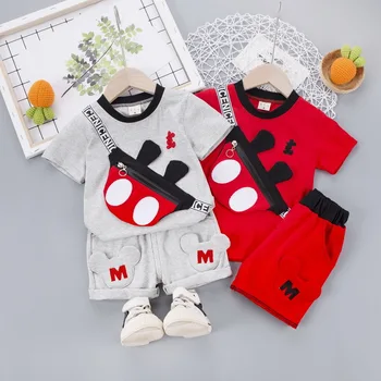 Mickey Băieți Copii Haine Vara Copii Mișcare Costume de Desene animate baietel Seturi de Îmbrăcăminte t shirt și pantaloni scurți pentru Copii Toddler Utilaje