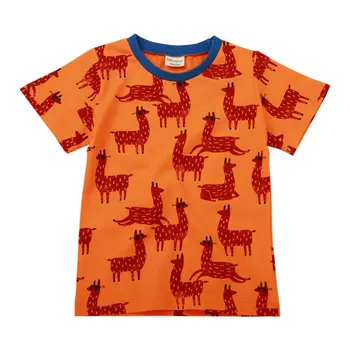 Moda pentru Copii Haine Copii Fete de Vara Tricou Bumbac Ochelari de Cerb Baieti Maneca Scurta tricou Rotund Gat Desene animate Toddler Top