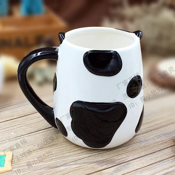 500ML de Animale Drăguț 3D Panda Vaca Ceașcă de Cafea de Capacitate Mare Parte Ceramica Pictat Desene animate micul Dejun Lapte cu Cana și Cupe Transport Gratuit