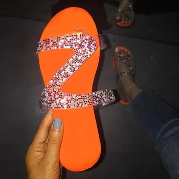 Siddons Sclipici Papuci Femei Vara Sandale De Moda Bling Cristal De Sex Feminin Șlapi De Plajă Diamond Plate Pantofi În Aer Liber Papuci