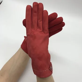 Mănuși din piele 2020 nou stil piele de oaie piele de căprioară roșie a doamnelor din piele de moda de iarnă mănuși de piele caldă, transport gratuit de conducere piele