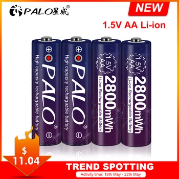 PALO 1.5 V AA baterie Li-ion Reîncărcabilă Baterie AA 1.5 V 2800mWh litiu li-ion baterie reîncărcabilă Bateria AA de 1,5 V pentru termometru