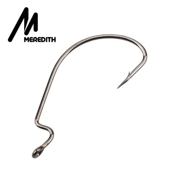 MEREDITH 50pcs de Pescuit Cârlig din Oțel Carbon Largă Manivela Offset Undiță Pentru Vierme Moale Atrage 5/0#-8# Bass Ghimpată Cârlige de Pescuit la Crap