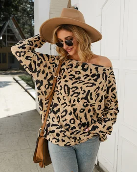 Femei Femei Leopard Print Cu Maneci Lungi De Pe Umăr Bluza Rosie Camasa Casual Topuri Dimensiune 8-22