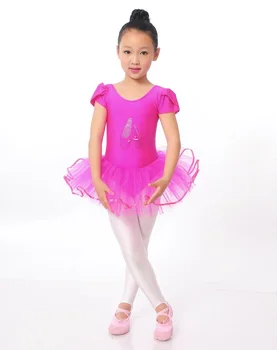 Fata De Dans Maneca Scurta Copii Rochie De Balet Pearl Floare De Dans Tricou Fata Costum De Balerina Balet Tutu Fete Haine Copii