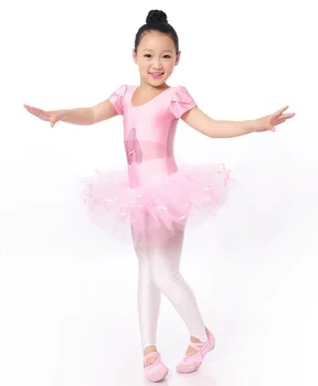 Fata De Dans Maneca Scurta Copii Rochie De Balet Pearl Floare De Dans Tricou Fata Costum De Balerina Balet Tutu Fete Haine Copii