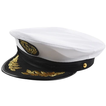 Adult Yacht Căpitan De Vas Hat Navy Capac Vas Sailor Costum Petrecere Rochie Fancy Negru+Alb