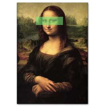 Leonardo da Vinci-Mona Lisa Tablouri Canvas Reproduceri Acoperi Ochii Pop-Arta de Perete Panza Imaginile Pentru Camera de zi de Decorare