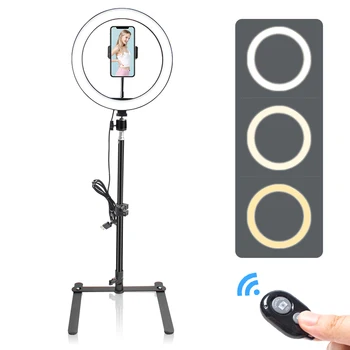26cm/10inch Inel Lampa LED Selfie Lumină Inel Cu Suport de Telefon Mobil, Stand Camera Studio Umple de Lumină Pentru Youtube Machiaj Video de pe Live