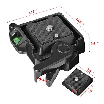 QR40 Camera Video Trepied, Monopied Cap de Minge de Eliberare Rapidă Placă de Durabilitate și Portabilitate din Aliaje de Aluminiu pentru DSLR Cam