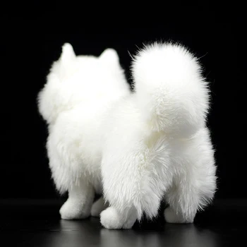 23cm Realiste Samoyed Jucării de Pluș Viața Reală în Picioare Alb Cățeluș Câine Animal de Pluș Jucărie Cadouri de Craciun Pentru Copii
