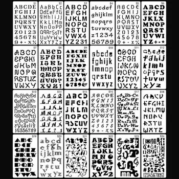 24buc/set Alfabet Litere Șablon Desen Pictura Stencil Relief Album W91A