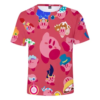 Jocul Hot Star Kirby 3D Print T Shirt Femei Barbati Moda de Vara cu Maneci Scurte Amuzant Tricou Drăguț desen Animat Roz Kirby Grafic Tees