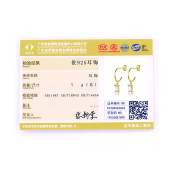 CANNER Real Argint 925 Cercei Pentru Femei URI Geometrice Dreptunghi Cercei Stud Zircon Diamant coreeană Bijuterii de Aur