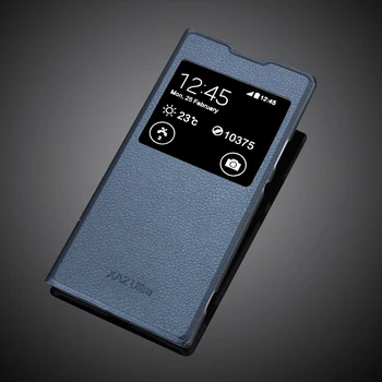 Pentru Sony XA2 Ultra PU Piele Acoperi Caz de Telefon Pentru Xperia XA2 Ultra H4233 Flip View Fereastra Caz