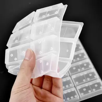 2 buc/Set DIY Pai Gow Domino Rășină Mucegai Cristal UV Epoxidice Mucegai Silicon Efect de Oglindă pentru Ambarcațiunile de Rășină
