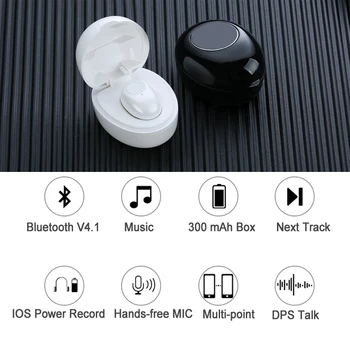 NVAHVA Super Mini Wireless Bluetooth setul cu Cască căști Căști Cu 90Hrs de Încărcare Cutie Hands-free MICROFON Pentru IOS, Android Telefon PC TV