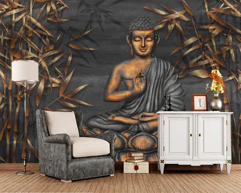 Papel de parede de Aur a lui Buddha Șezând, Artă Digitală 3d tapet,living cu TV, canapea de perete dormitor gazete de perete decor acasă