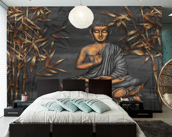 Papel de parede de Aur a lui Buddha Șezând, Artă Digitală 3d tapet,living cu TV, canapea de perete dormitor gazete de perete decor acasă