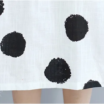Plus Dimensiune Retro Polka Dot Shirt Rochie Midi de Vara pentru Femei din Bumbac Linia Casual, Doamnelor Rochii Albe Lungi Vedea Prin Rochie 2019 4XL