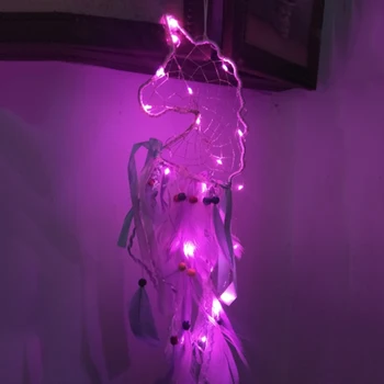 Unicorn Ornamente Suspendate Cu LED Pene Lumina de Veghe Acasă Decoratiuni Cameră Unicornio Consumabile Partid Ziua de nastere Decor Nunta
