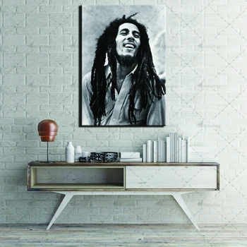 1 Bucată Bob Marley Poster Cântăreață Pop Printuri de Arta de Perete Panza Pictura Alb și Negru Modular Imagine Home Decor pentru Camera de zi