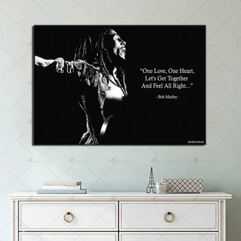 1 Bucată Bob Marley Poster Cântăreață Pop Printuri de Arta de Perete Panza Pictura Alb și Negru Modular Imagine Home Decor pentru Camera de zi