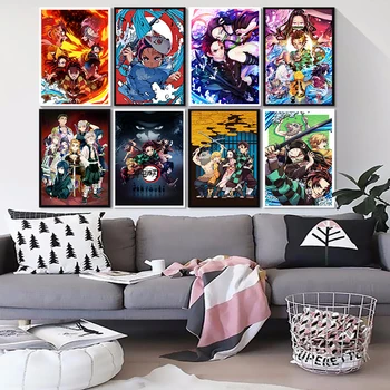 Anime-Ul Japonez Demon Slayer Postere Si Printuri De Arta De Perete Tablouri Canvas Imagini Living Home Decor