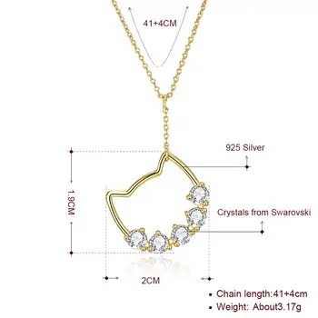 LEKANI 925 Sterling de Argint Colier Pandantiv Pisica Fashion Design Simplu Bijuterii Fine Romantic Pentru Femei Cadouri de Petrecere Fierbinte de Vânzare 2020