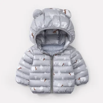 Copilul de iarna puffer coat lumina, dar caldă copii jachete cu gluga pentru baieti jacheta fată copilul haine de iarnă în jos haine de bumbac