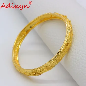 Adixyn 6cm/2.3 inch Culoare de Aur Bratari si Bratari Dubai Brățări de Aur Pentru Femei Etiopian/Arab/Orientul Mijlociu Cadouri Partid N04186