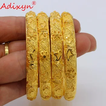 Adixyn 6cm/2.3 inch Culoare de Aur Bratari si Bratari Dubai Brățări de Aur Pentru Femei Etiopian/Arab/Orientul Mijlociu Cadouri Partid N04186