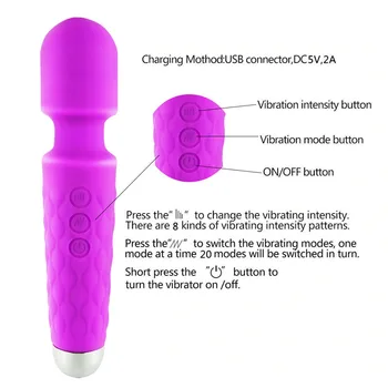 Vibratoare Jucarii Sexuale pentru Femei Puternice AV Vibrator Magic Wand Clitoris Vagin Stimulator pentru Masturbator USB Vibrator Produse pentru Adulți