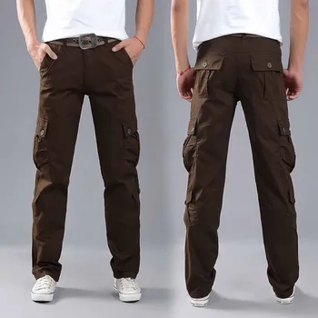 FALIZA Bărbați Pantaloni Cargo Multi Buzunare Stil Militar Tactic Pantaloni Plus Dimensiune Bumbac pentru Bărbați Uza Direct de Marfă Pantaloni PA49