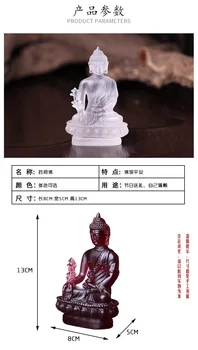 De înaltă calitate cu Geamuri de Sticlă Farmacistului Buddha Crystal Meșteșuguri Fengshui Ornamente Creative Sculptura Decor Acasă Statuie Cadouri Suveniruri