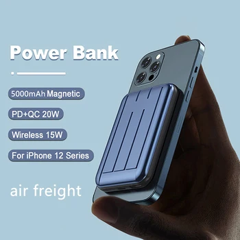 Wireless Power Bank Pentru iphone 12 12Pro 12ProMax 12mini Magnetic Încărcător Comoara Ultra-subțire 15W Power Bank Baterie auxiliară