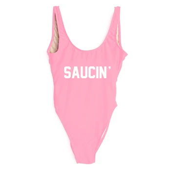 2020 Sexy SAUCIN Noua Scrisoare de Imprimare O singură Bucată de costume de Baie Femei Costume de baie Plus Dimensiune Bodysuit Costum de Baie Beachwear Roșu monokini mayo