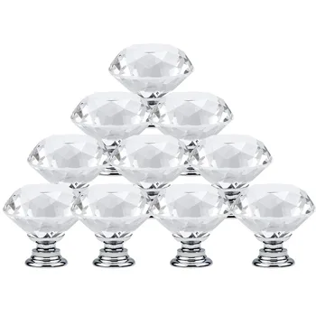 10buc/Set 30mm Formă de Diamant, Design de Cristal de Sticlă Butoane Dulap Sertar Trage Dulap de Bucatarie Dulap Ușă Mânere Hardware