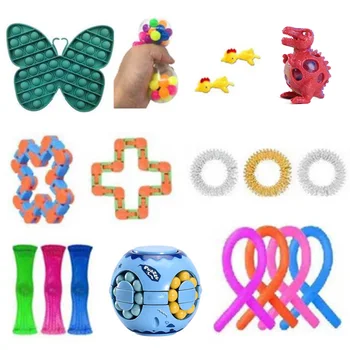 Se Frământa Senzoriale Set De Jucărie Anti-Stres Jucărie Marmură, Plasă De Autism Anxietate De Stres De Relief Pop Bule Senzoriale Jucarie Cadou Pentru Copil Adult
