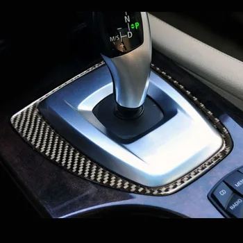 Fibra de Carbon Consola Schimbătorului de Viteze Panoul de Evacuare a Aerului Cadru de Ușă Cotiera Decor Benzi de Acoperire Trim Autocolant pentru BMW Seria 5 E60 2005-10 a