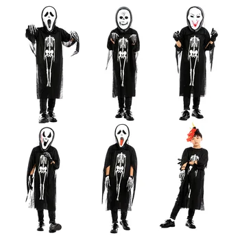 Costume de Halloween Pentru Copii de Groază Zombie Craniu Costum Baieti Schelet 3D de Imprimare Înfricoșător Costum Petrecere de Halloween Cosplay Costum 2018