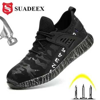 SUADEEX Dropshipping Munca Încălțăminte de protecție Puncție Dovada Steel Toe de Siguranță Boot Lumina Moale de Lucru Indestructibil Pantofi Pentru Barbati Femei