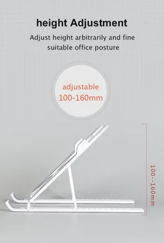Pliabil 10 Viteze Reglabile pe Înălțime ABS Pliabil Laptop Tablet Stand Portabil pentru Desktop Titularul Monteaza Notebook Coloană Ergonomic